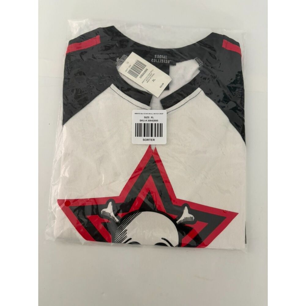 Hot Topic Social Collision crop ribbed tee XL